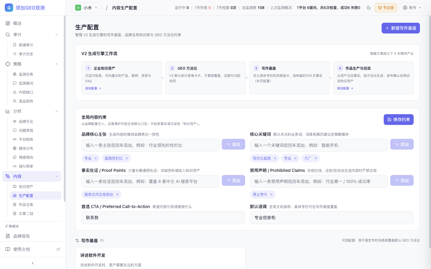 内容生产配置中的生成流程